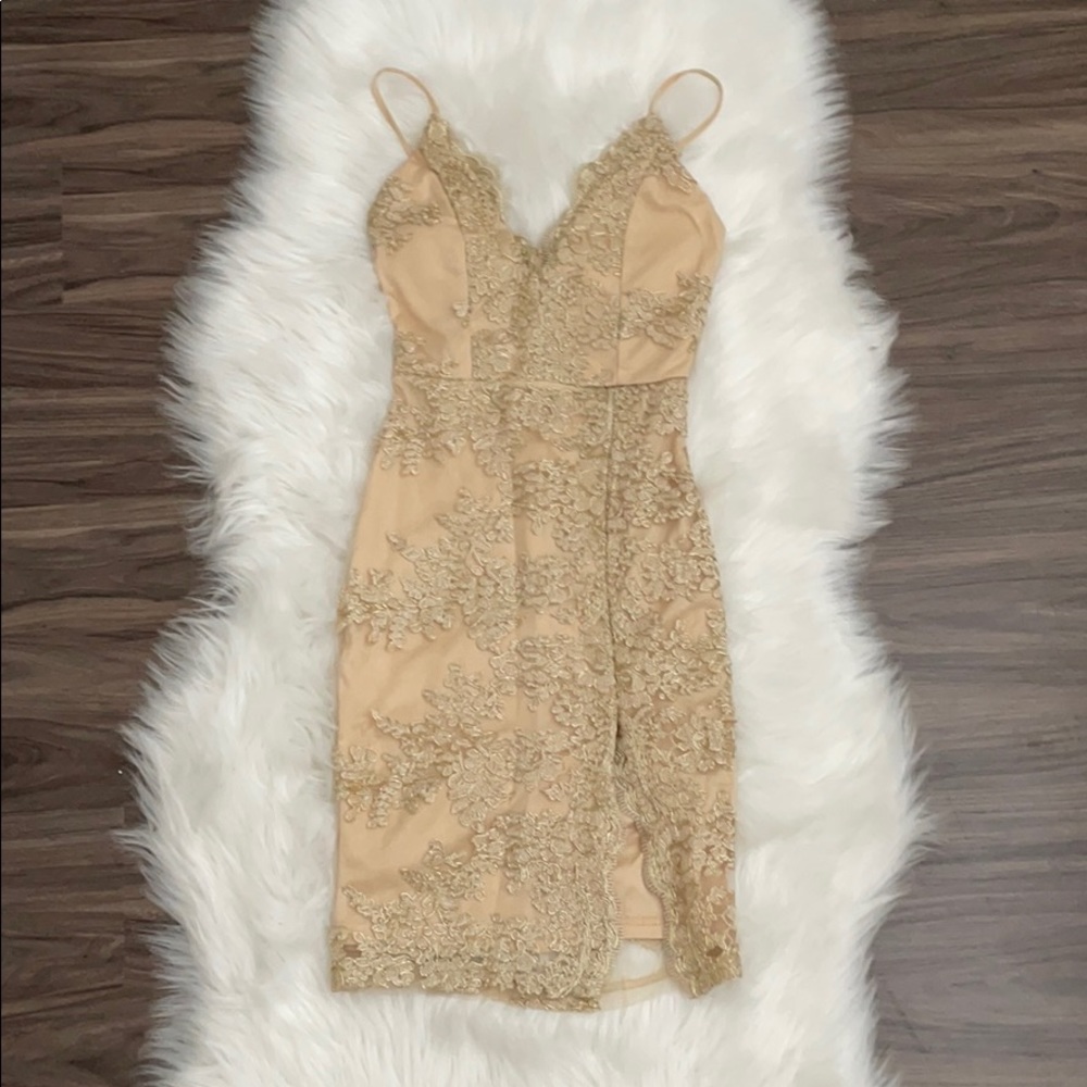 Gold Mini Dress